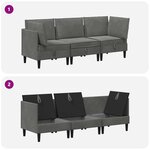 vidaXL Ensemble de meubles pour le salon 3 Pièces Gris foncé Velours