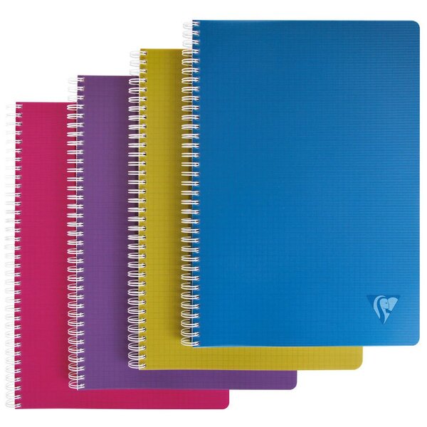 Cahier spirales LINICOLOR A5 (14,8 x 21 cm) 90 pages 90g petits carreaux 5x5 - Coloris Intense (carton 5 unités)