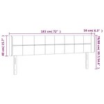 vidaXL Tête de lit avec oreilles Gris foncé 183x16x78/88 cm Velours