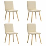 vidaXL Chaises à manger lot de 4 crème tissu