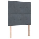 Lit à ressorts vidaXL avec matelas gris foncé 80x200 cm en velours