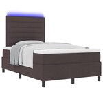 vidaXL Lit à ressorts avec matelas Marron foncé 120 x 200 cm tissu