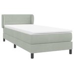 vidaXL Sommier à lattes de lit et matelas gris clair 90x220 cm velours