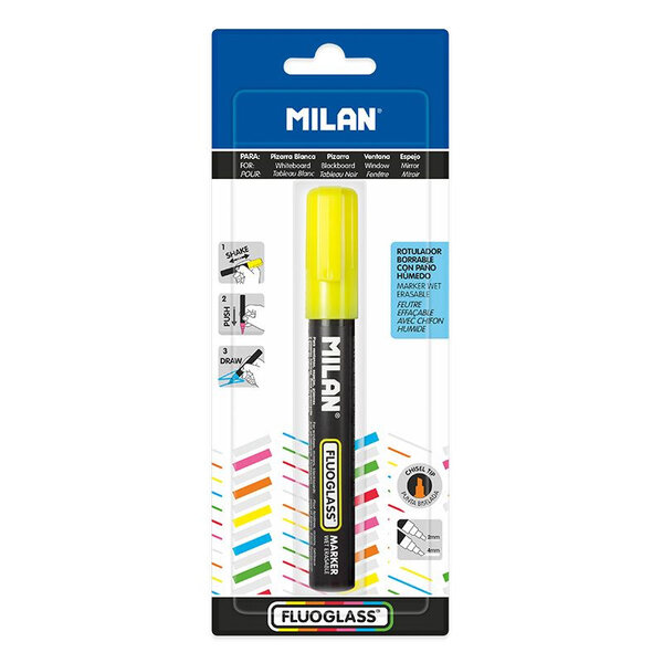Marqueur Fluoglass pointe biseautée 2-4mm Jaune