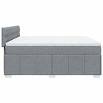 vidaXL Sommier à lattes de lit avec matelas Gris clair 200x200cm Tissu