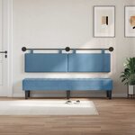 vidaXL Tête de lit suspendue Bleu Tissu en velours côtelé