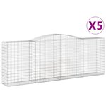 vidaXL Paniers à gabions arqués 5 Pièces 400x50x140/160 cm Fer galvanisé