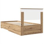 vidaXL Cadre de lit Chêne artisanal 90 x 190 cm Bois d'ingénierie