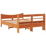 vidaXL Cadre de lit et tête de lit cire marron 120x200 cm bois de pin