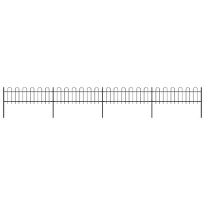 vidaXL Clôture de jardin avec dessus en cerceau Acier 6 8 x 0 6 m Noir