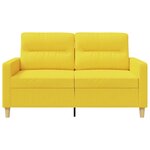 vidaXL Canapé à 2 places Jaune clair 120 cm Tissu