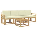 vidaXL Ensemble de canapés d'extérieur 5 pc Blanc et crème