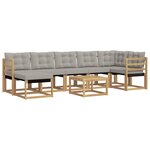 vidaXL Ensemble de canapés d'extérieur 8 pc Blanc et gris clair