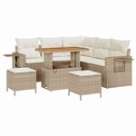 vidaXL Ensemble de canapé de jardin avec coussin 8 Pièces beige et crème