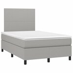 vidaXL Sommier à lattes de lit matelas LED gris clair 120x190 cm tissu