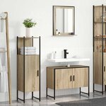 vidaXL Ensemble de mobilier de salle de bain avec étagère 3 Pièces Marron