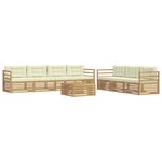 vidaXL Ensemble de canapés d'extérieur 8 pc Blanc et crème Polyester