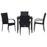 vidaXL Ensemble de salle à manger de jardin 5 pièces Noir Rattan PE