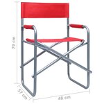 vidaXL Chaises de metteur en scène lot de 2 Acier Rouge