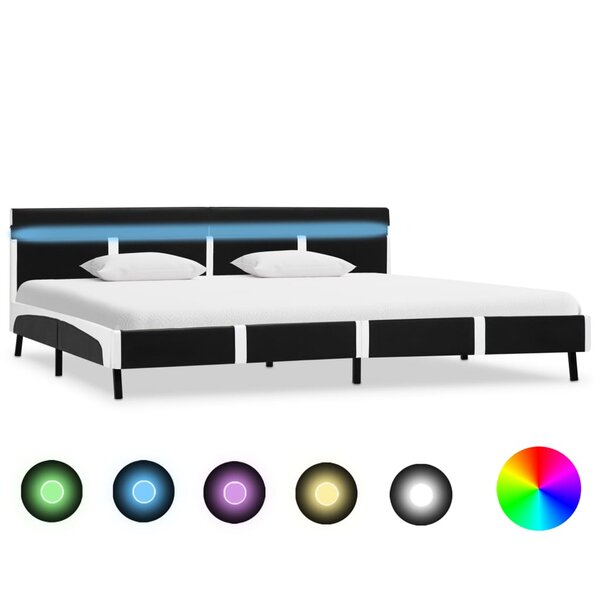 vidaXL Cadre de lit avec LED sans matelas noir 180x200 cm