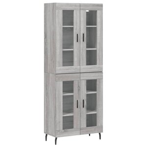 vidaXL Buffet haut Sonoma gris 69 5x34x180 cm Bois d'ingénierie