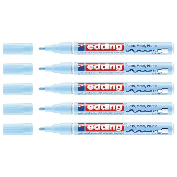Marqueur Peinture brillante 751 Bleu Pastel Pointe Ronde 1-2 mm x 5 EDDING
