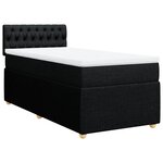 vidaXL Sommier à lattes de lit avec matelas Noir 90x200 cm Tissu
