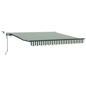 vidaXL Tissu de auvent Vert et blanc 350 x 250 cm Polyester
