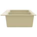 vidaXL Évier de cuisine Granit Double lavabo Beige