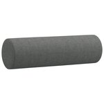 vidaXL Canapé 3 places avec oreillers gris foncé 180 cm tissu