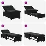 vidaXL Canapé-lit Noir 67 x 194 x 38 cm Velours