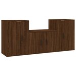 vidaXL Ensemble de meubles TV 3 Pièces Chêne marron Bois d'ingénierie