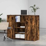 vidaXL Bureau de réception chêne fumé 135x50x103 5cm bois d'ingénierie