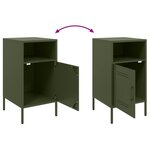vidaXL Table de chevet vert olive 36x39x68 cm acier laminé à froid