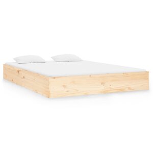 vidaXL Cadre de lit sans matelas bois massif 140x190 cm