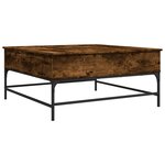 vidaXL Table basse chêne fumé 95x95x45 cm bois d'ingénierie et métal
