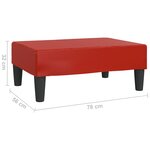 vidaXL Repose-pied Rouge bordeaux 78x56x32 cm Similicuir