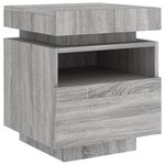 vidaXL Armoire de chevet avec lumières LED sonoma gris 40x39x48 5 cm