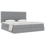 vidaXL Lit avec rangement et matelas Gris clair 200 x 200 cm Polyester