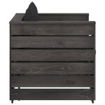 Salon de jardin meuble d'extérieur ensemble de mobilier 2 pièces avec coussins bois imprégné de gris 02_0015885