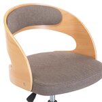vidaXL Chaise pivotante de bureau Taupe Bois courbé et tissu
