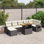 vidaXL Salon de jardin 8 Pièces avec coussins noir résine tressée