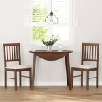 vidaXL Chaises à manger coussins 2 Pièces marron bois massif caoutchouc