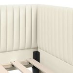 vidaXL Cadre de lit d'angle Crème 100 cm x 200 cm tissu