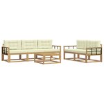 vidaXL Ensemble de canapés d'extérieur 6 Pièces Blanc et crème