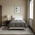 vidaXL Duvet d'été simple Matelassé Gris clair 140 x 220 cm Microfibre