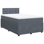 vidaXL Sommier à lattes de lit et matelas gris foncé 120x190cm velours