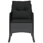 vidaXL Chaises de jardin avec coussins lot de 2 noir résine tressée