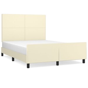 vidaXL Cadre de lit sans matelas crème 140x190 cm similicuir