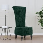 vidaXL Chaise à dossier haut vert foncé velours conception de bouton